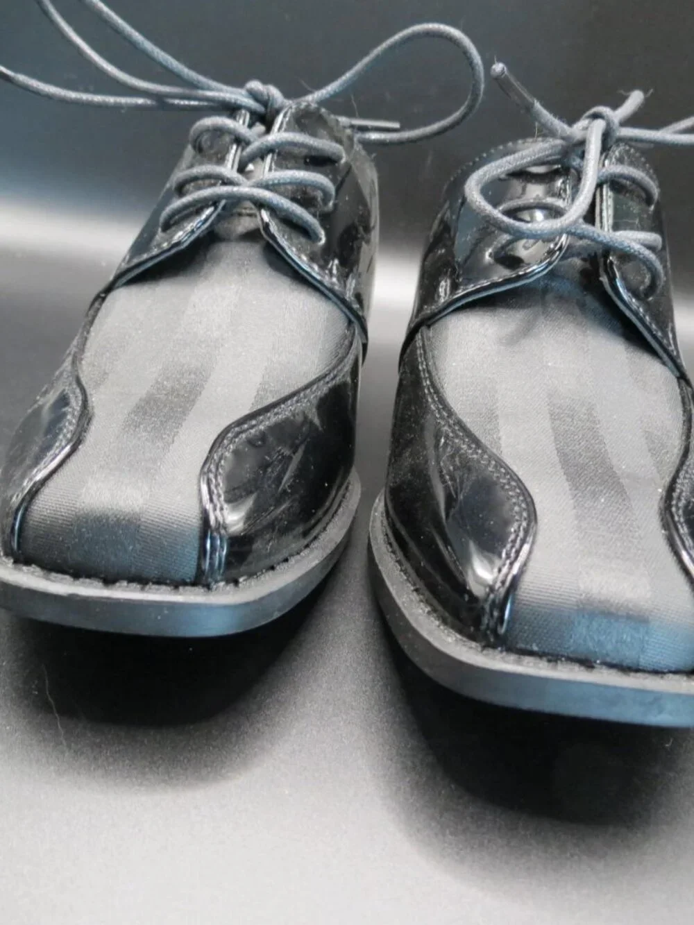 Felipe Stefano Boys Black Oxford Dress Shoes Patent Leather Size 13M